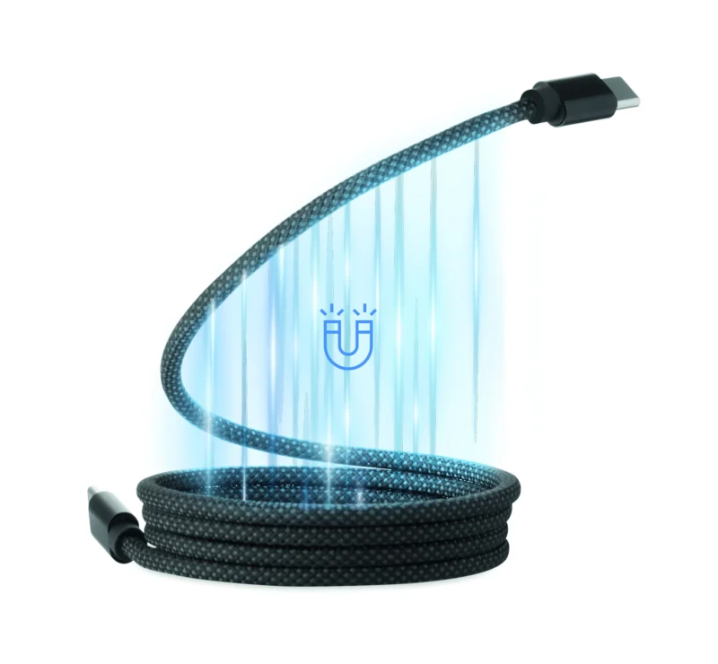 RPET magnetische kabel BRAID Zwart