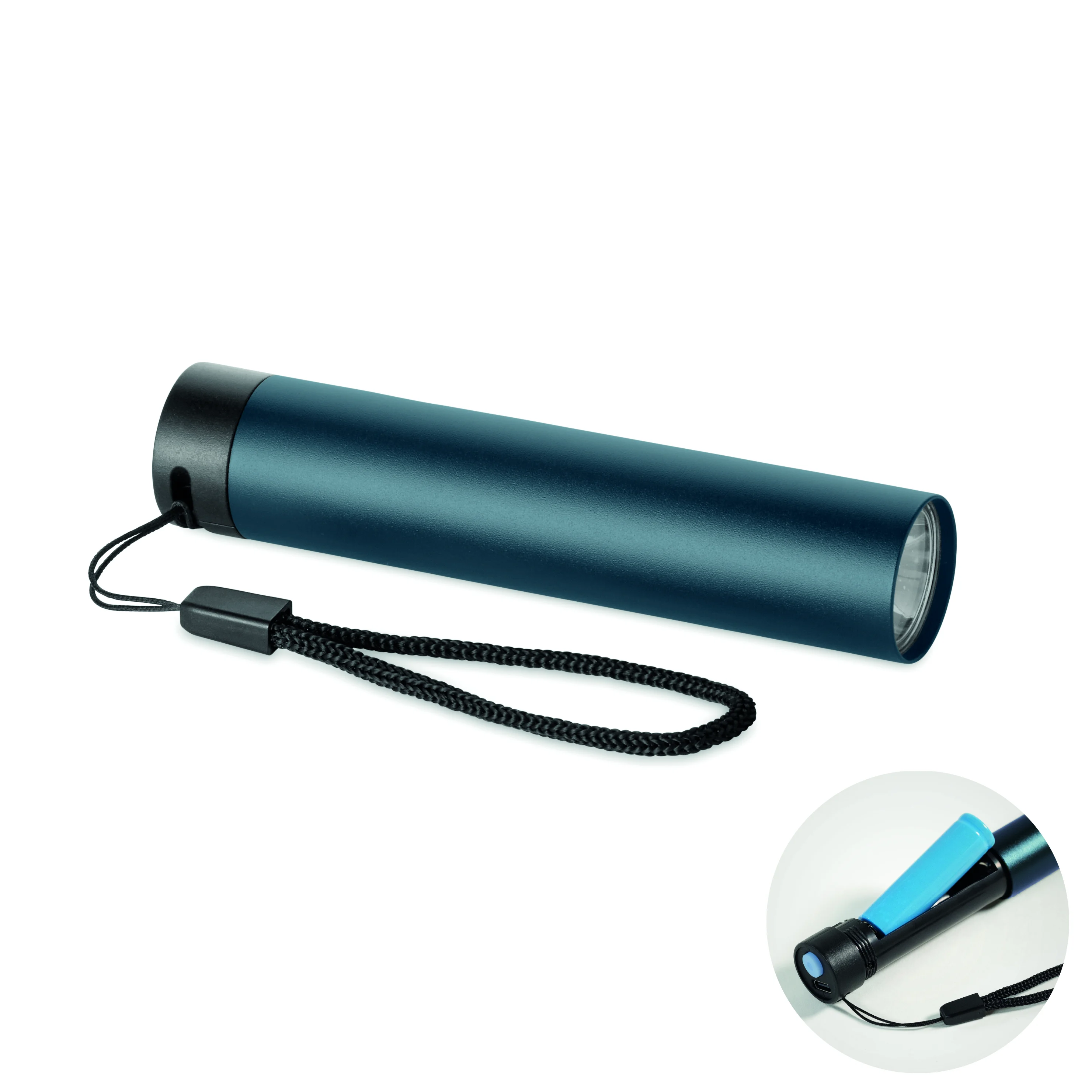 Gerecyclede aluminium zaklamp LUME Marineblauw