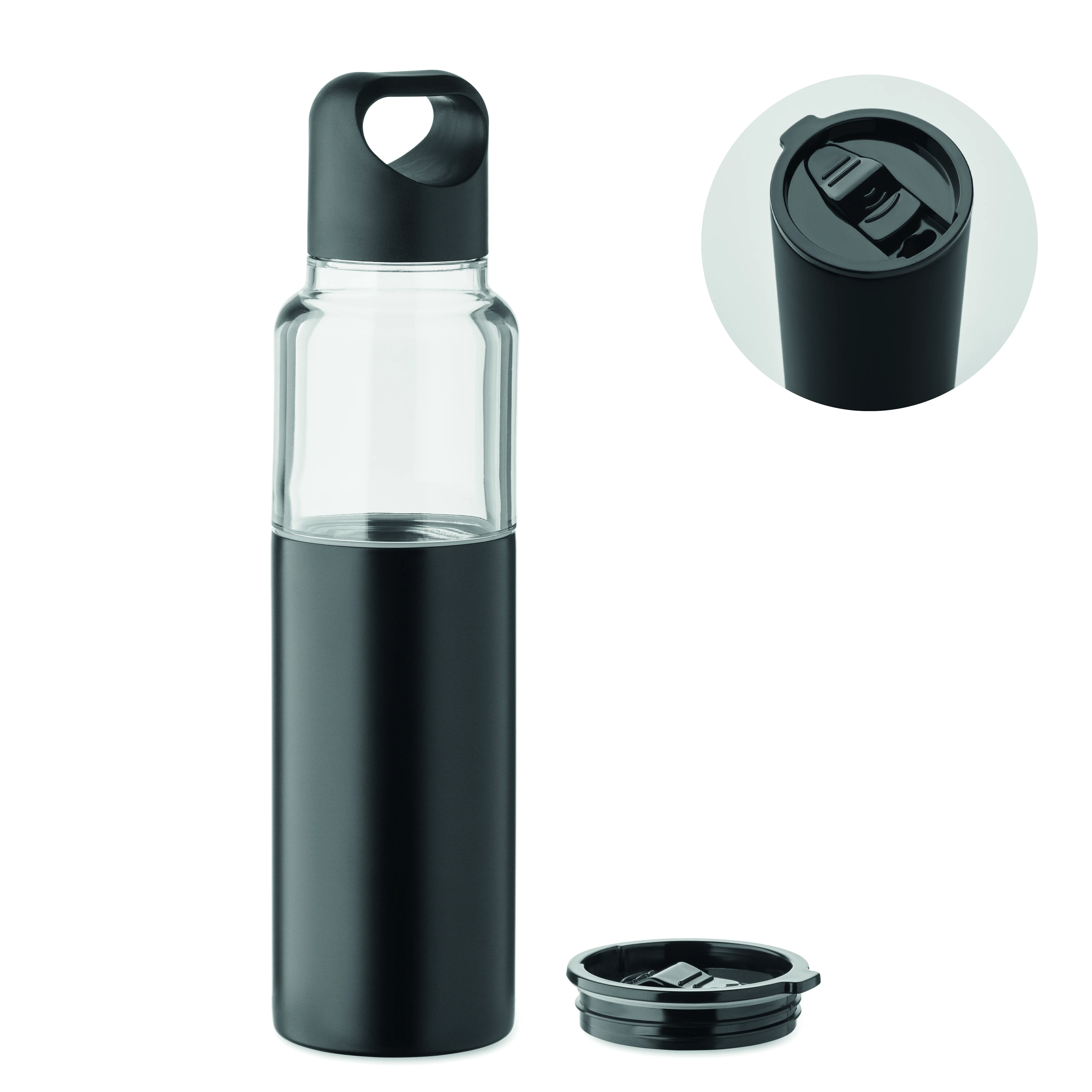 2-in-1 fles 610ml DUALUSE Zwart