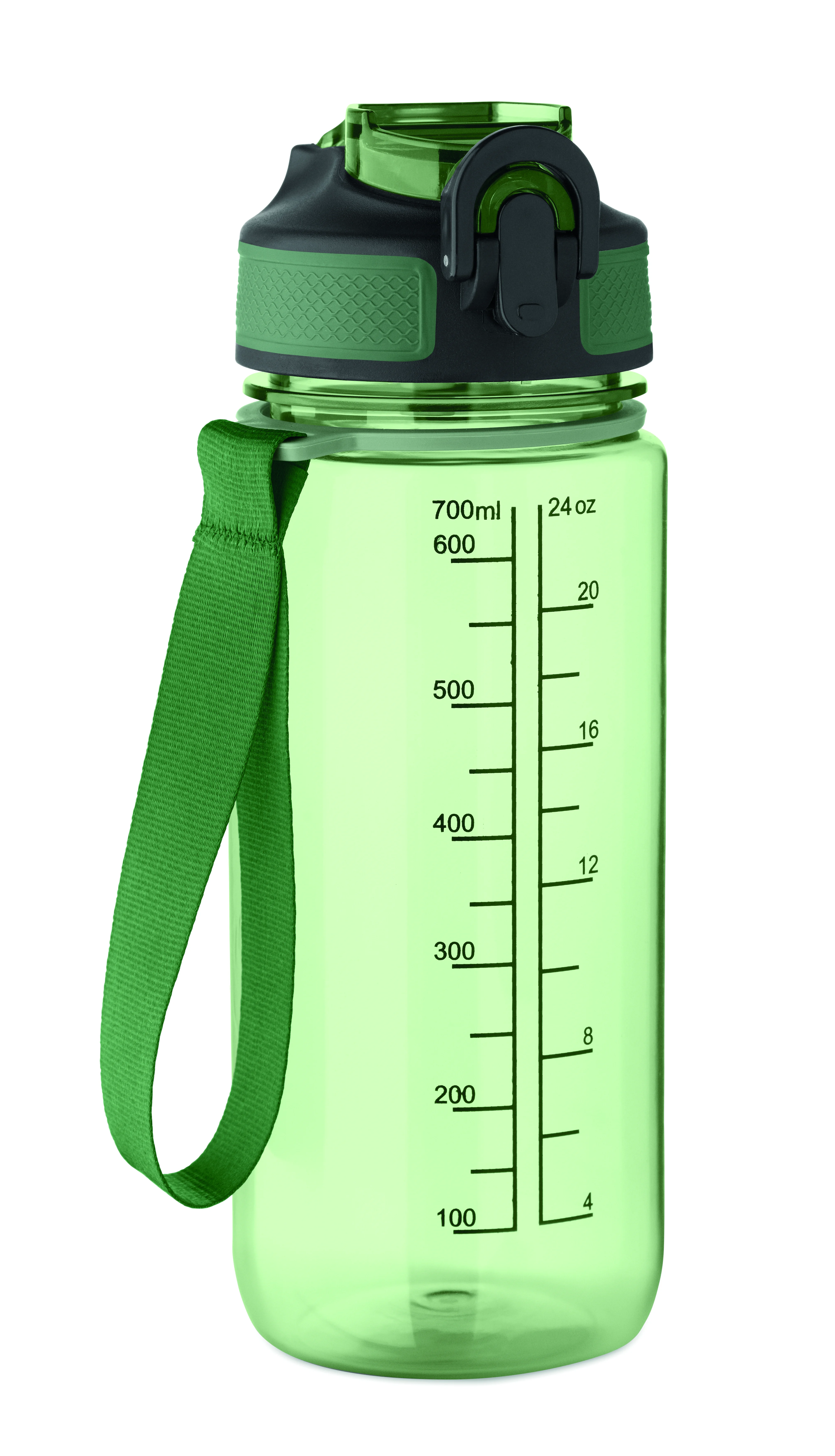 Sportdrinkfles 700ml ENKEL Transparant Groen