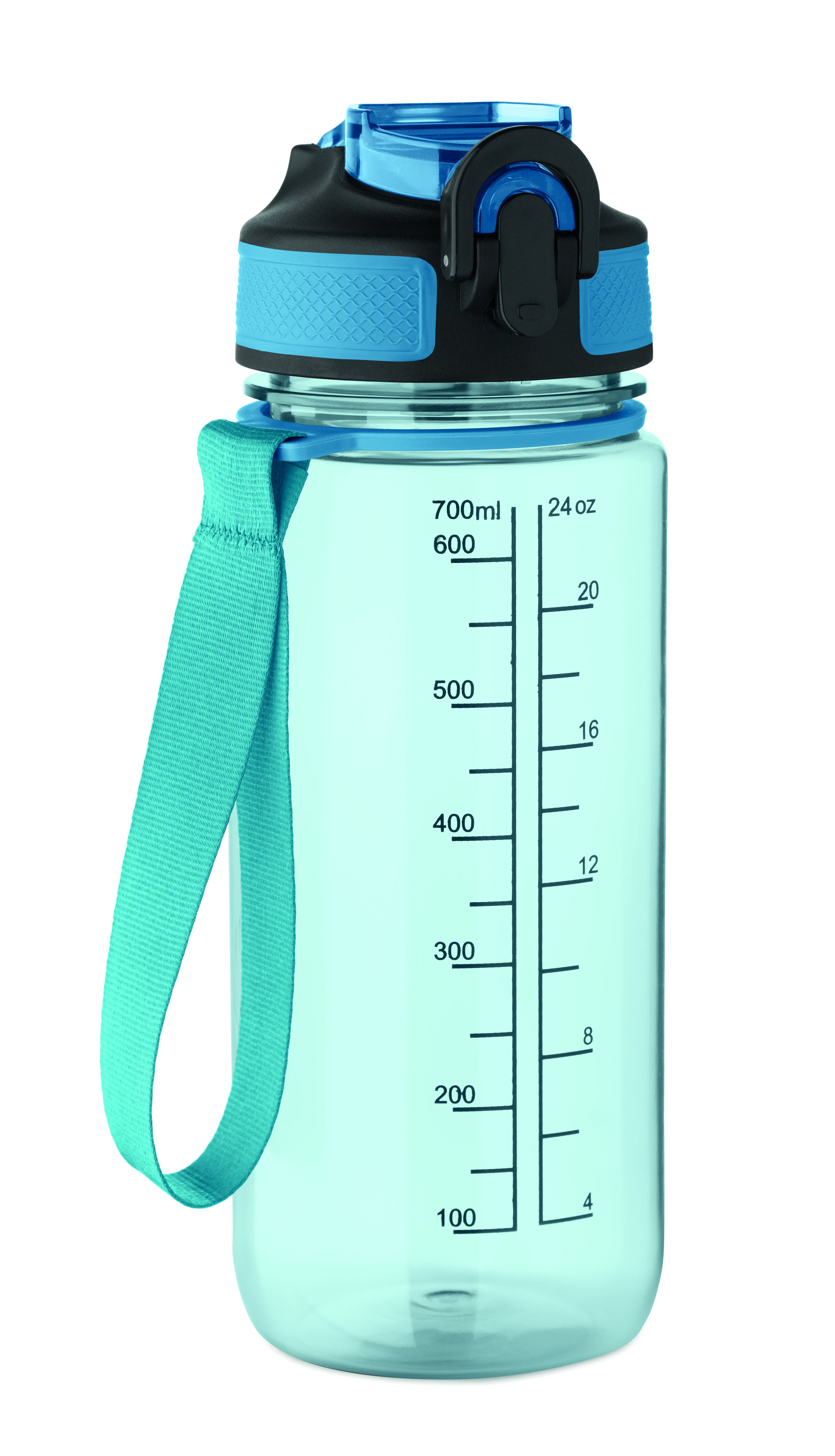 Sportdrinkfles 700ml ENKEL Transparant Licht Blauw