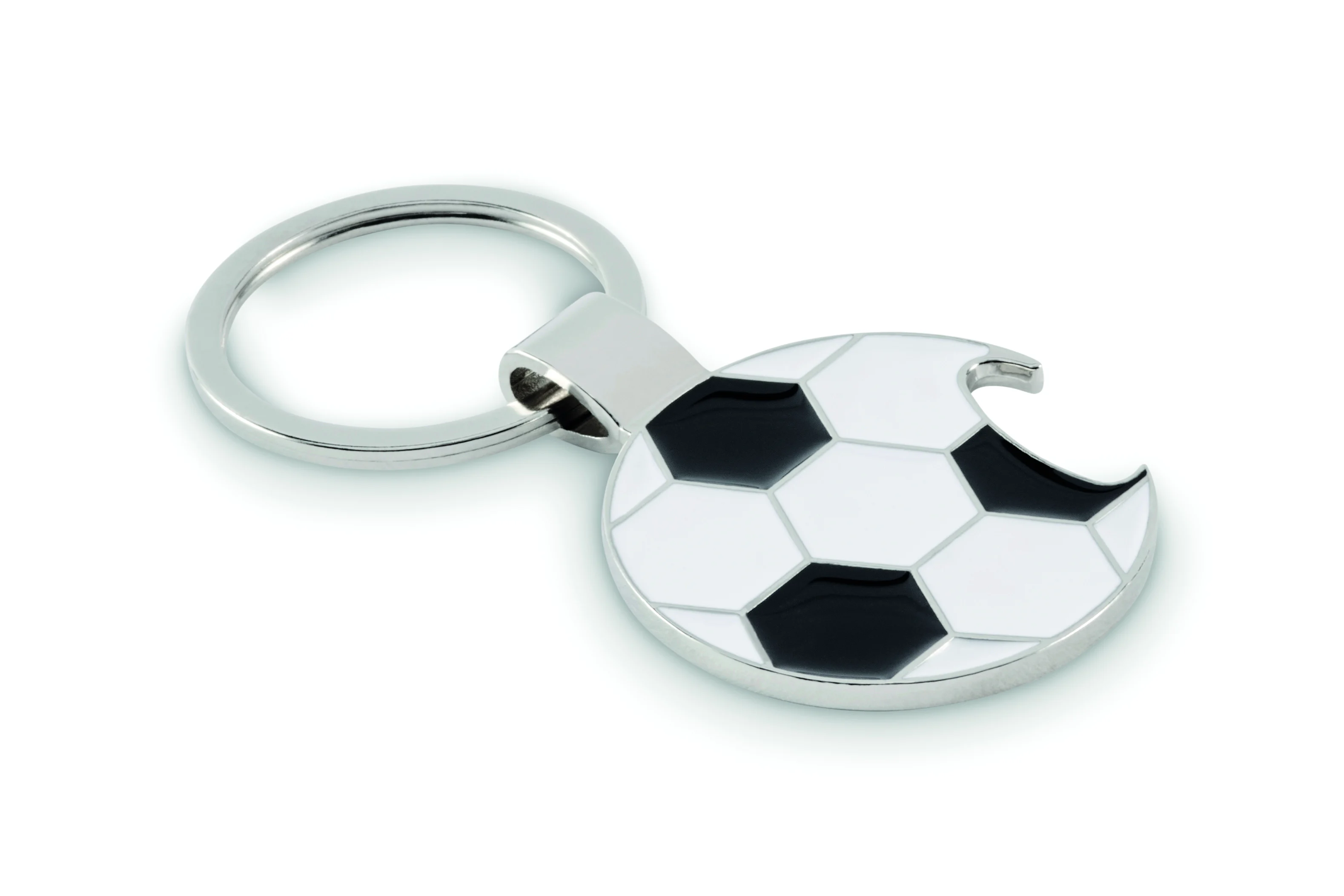 Voetbal hanger flesopener OPEN GOAL Wit/zwart