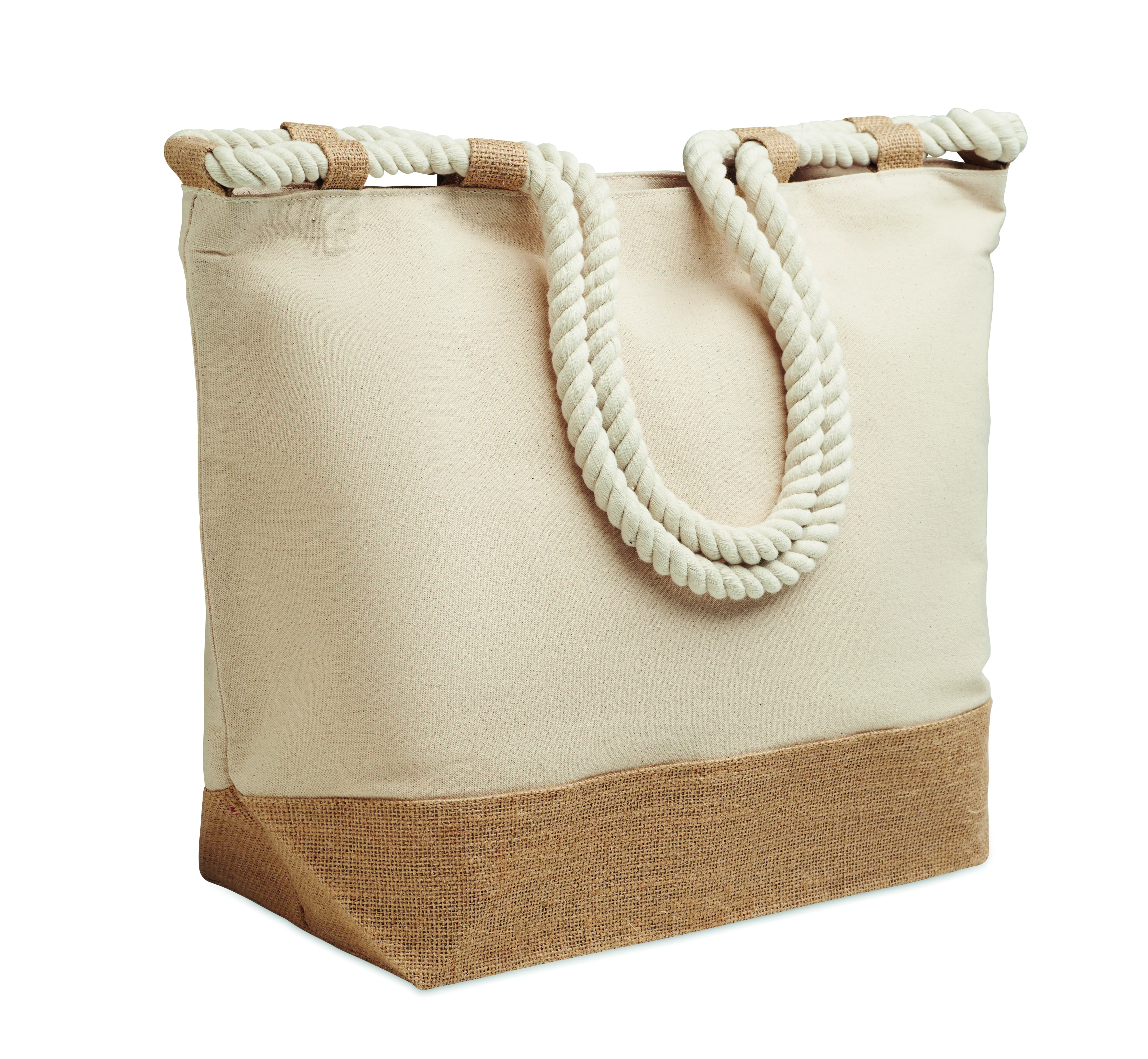 Strandtas canvas/jute MAKENKE Beige