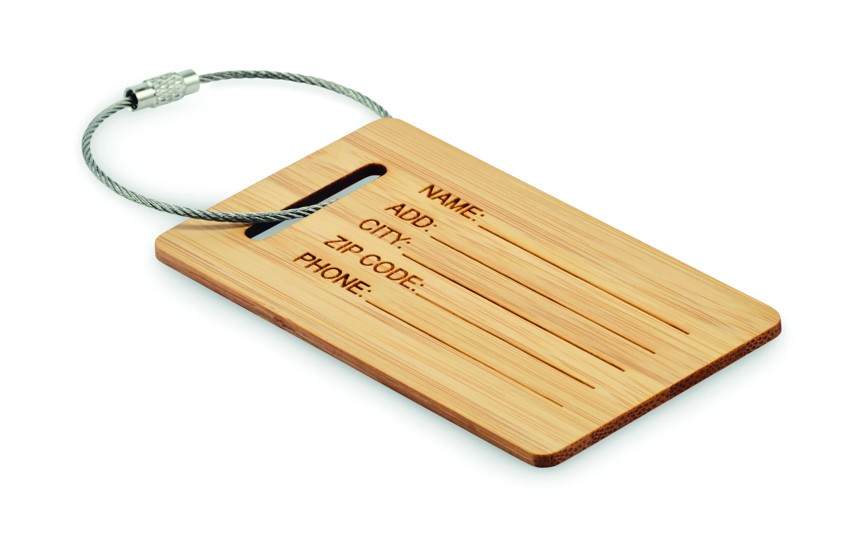 Bamboe bagagelabel MIO Hout