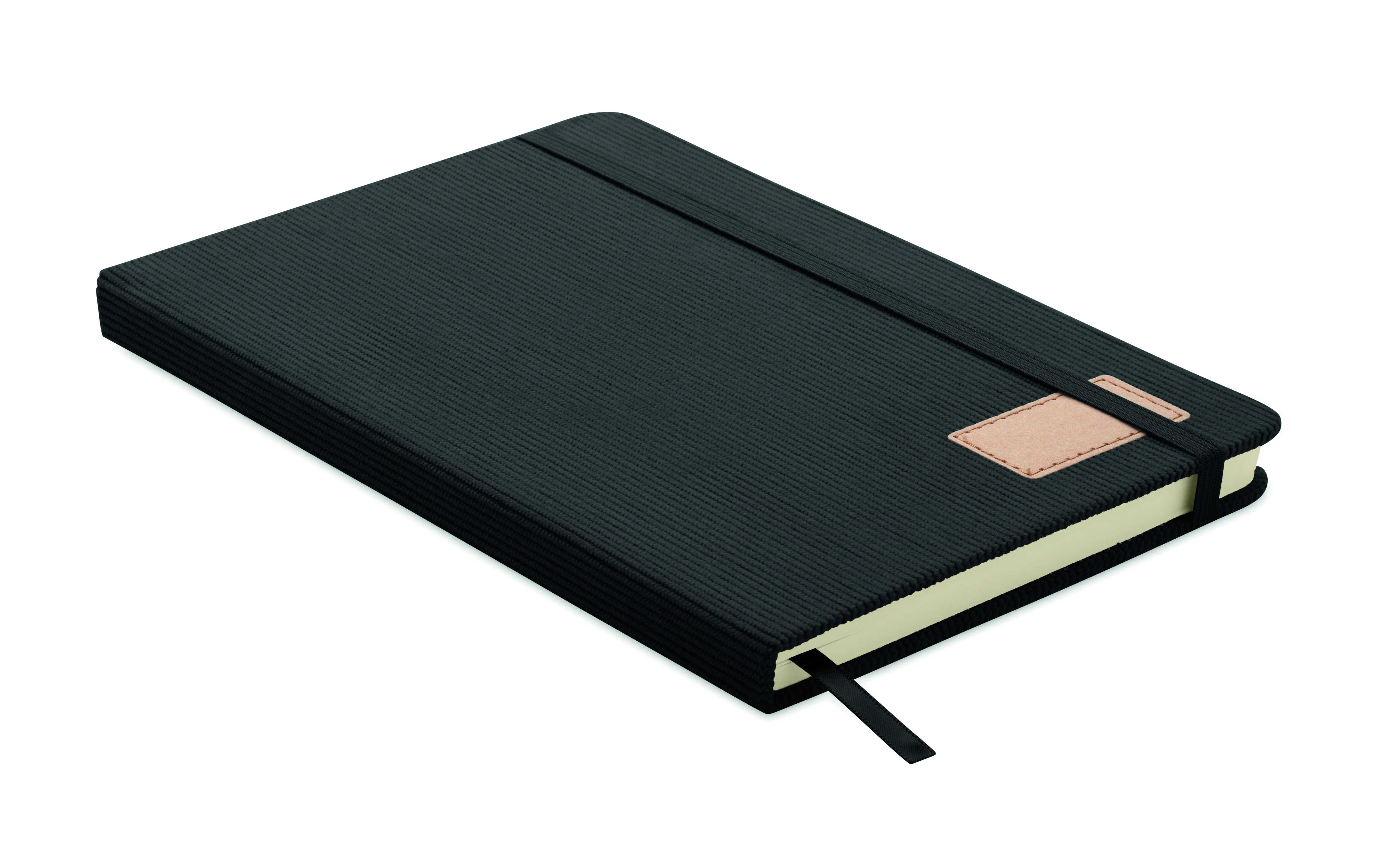 A5 RPET corduroy notitieboek CORDI NOTE Zwart