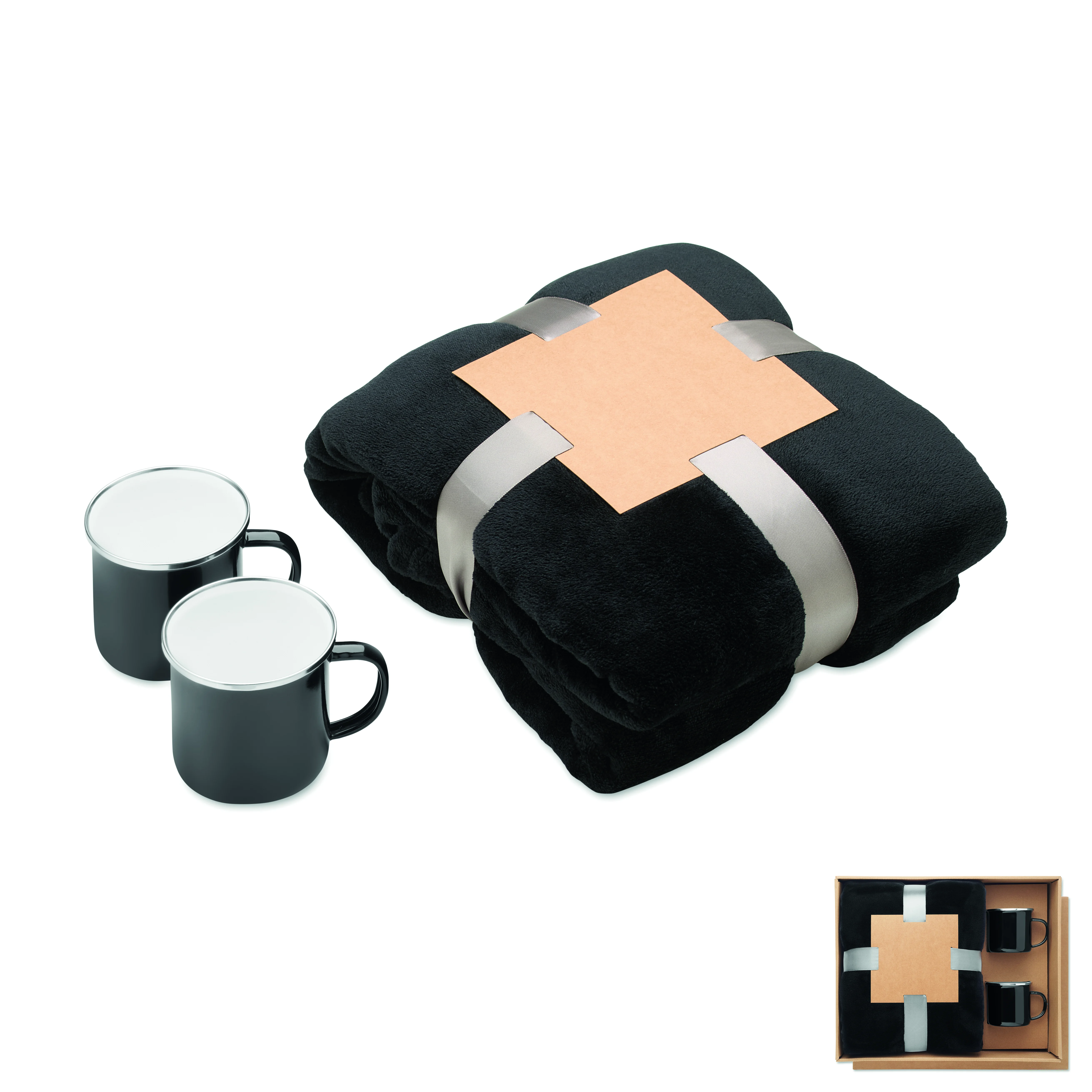 Fleecedeken & 2 mokken set AGRADABLE