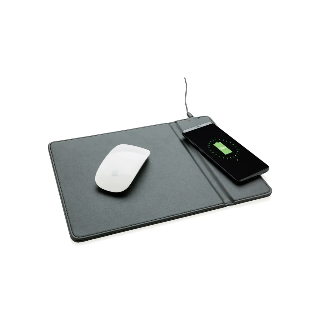 Muismat met 5W draadloze oplader zwart