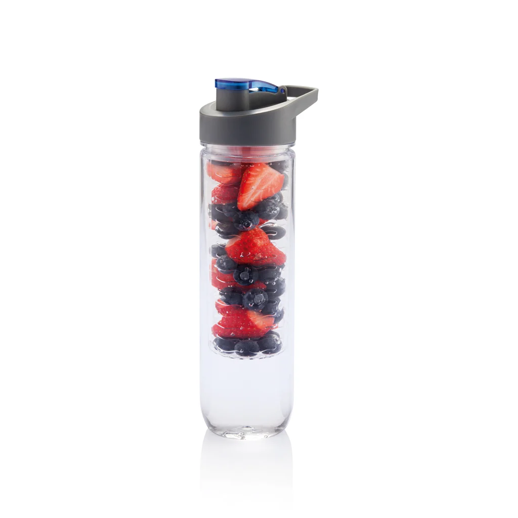 Waterfles met infuser blauw