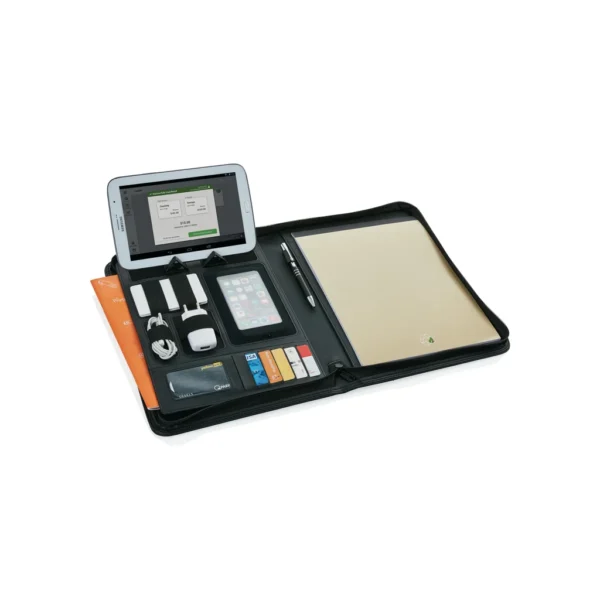 Essential tech portfolio met rits zwart