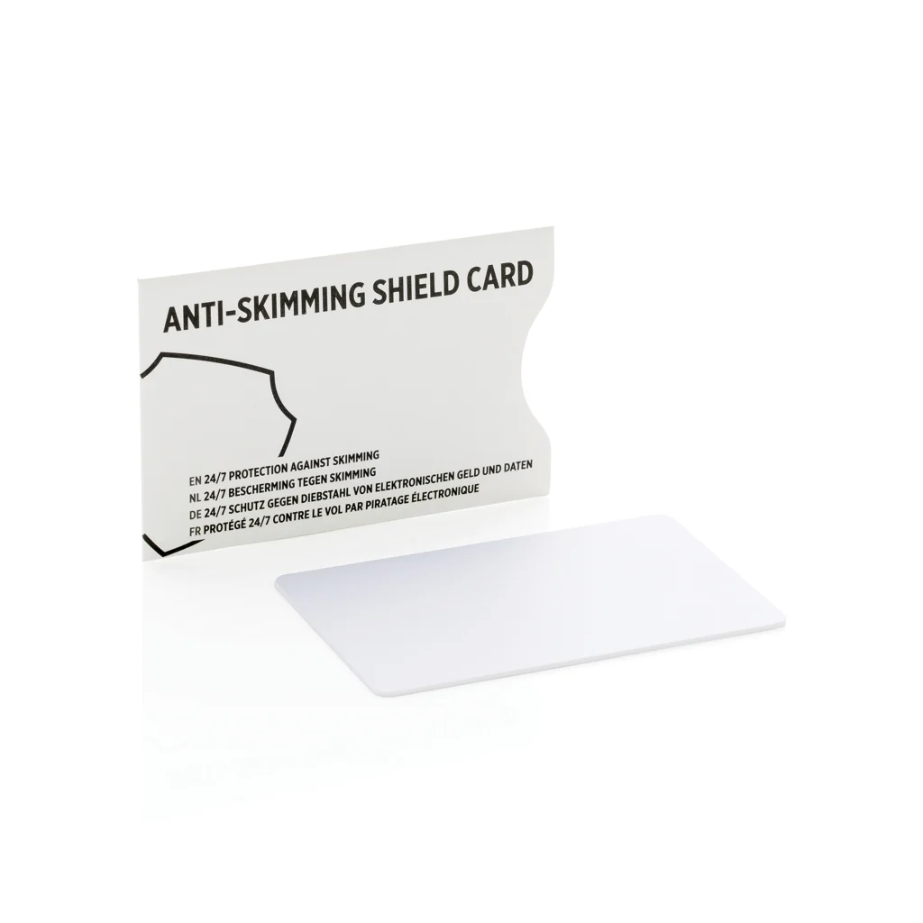 Anti-skimming beschermkaart met actieve stoorzender chip wit