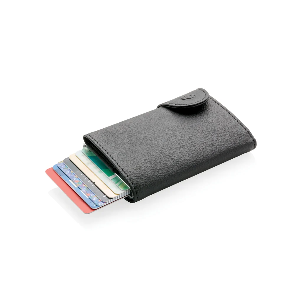 C-Secure aluminium RFID kaarthouder & portemonnee zwart, zilver